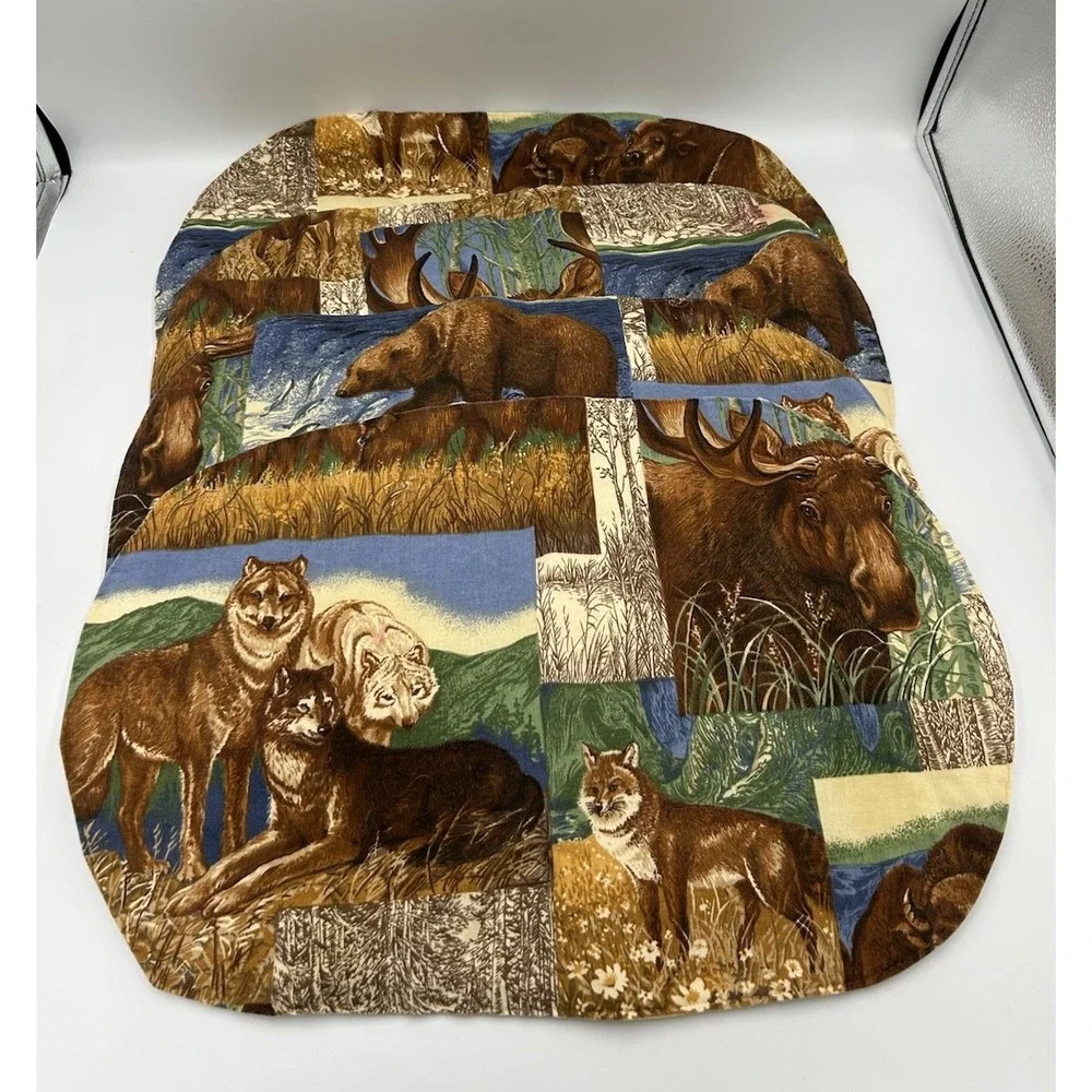 Nature Wildlife Handmade Placemats Bears,‎ Wolves, Moose Colorado